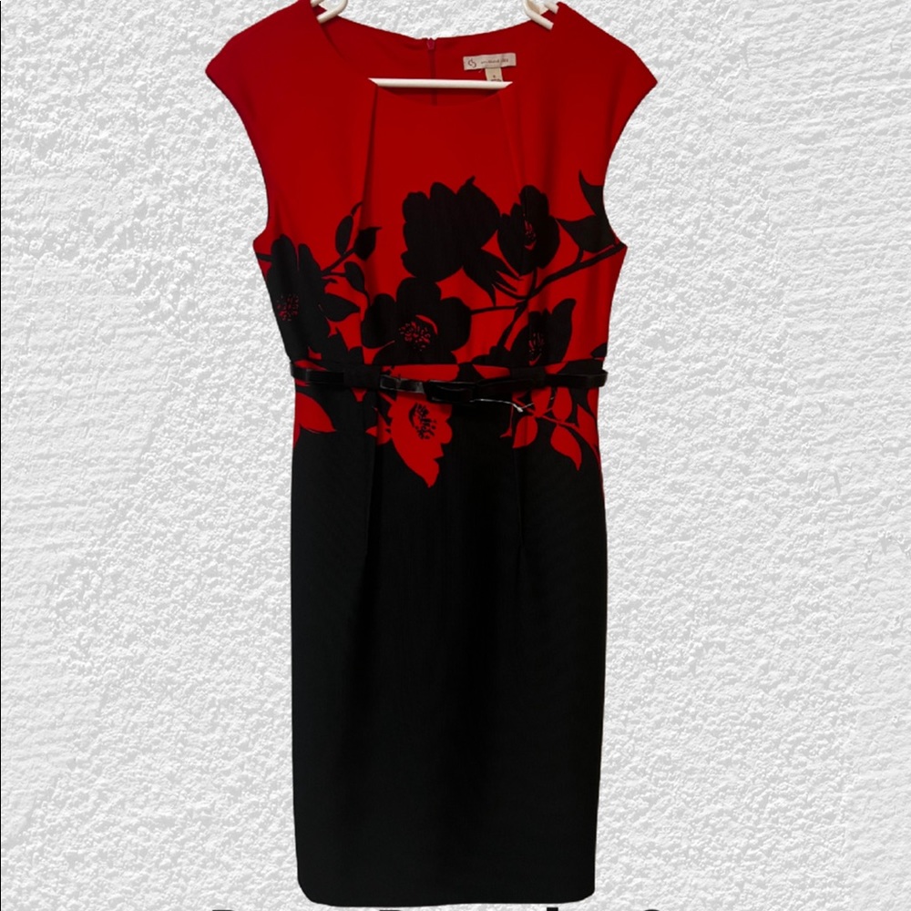 Red and Black Dress Barn sleeveless dress with belt New with tags size 6